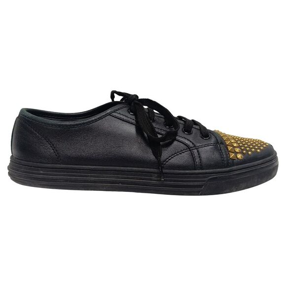 Gucci California Studded Low-Top Sneakers in Black Leather